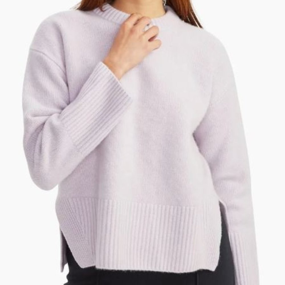 Naadam Luxe Cashmere Fisherman Trim Crewneck Sweater